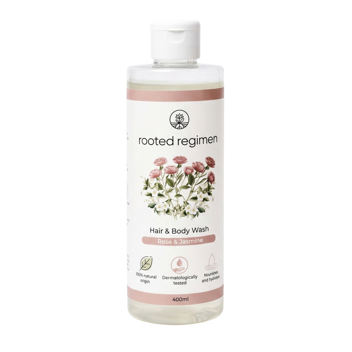 Hair & Body Wash, Rose & Jasmine (400ml)